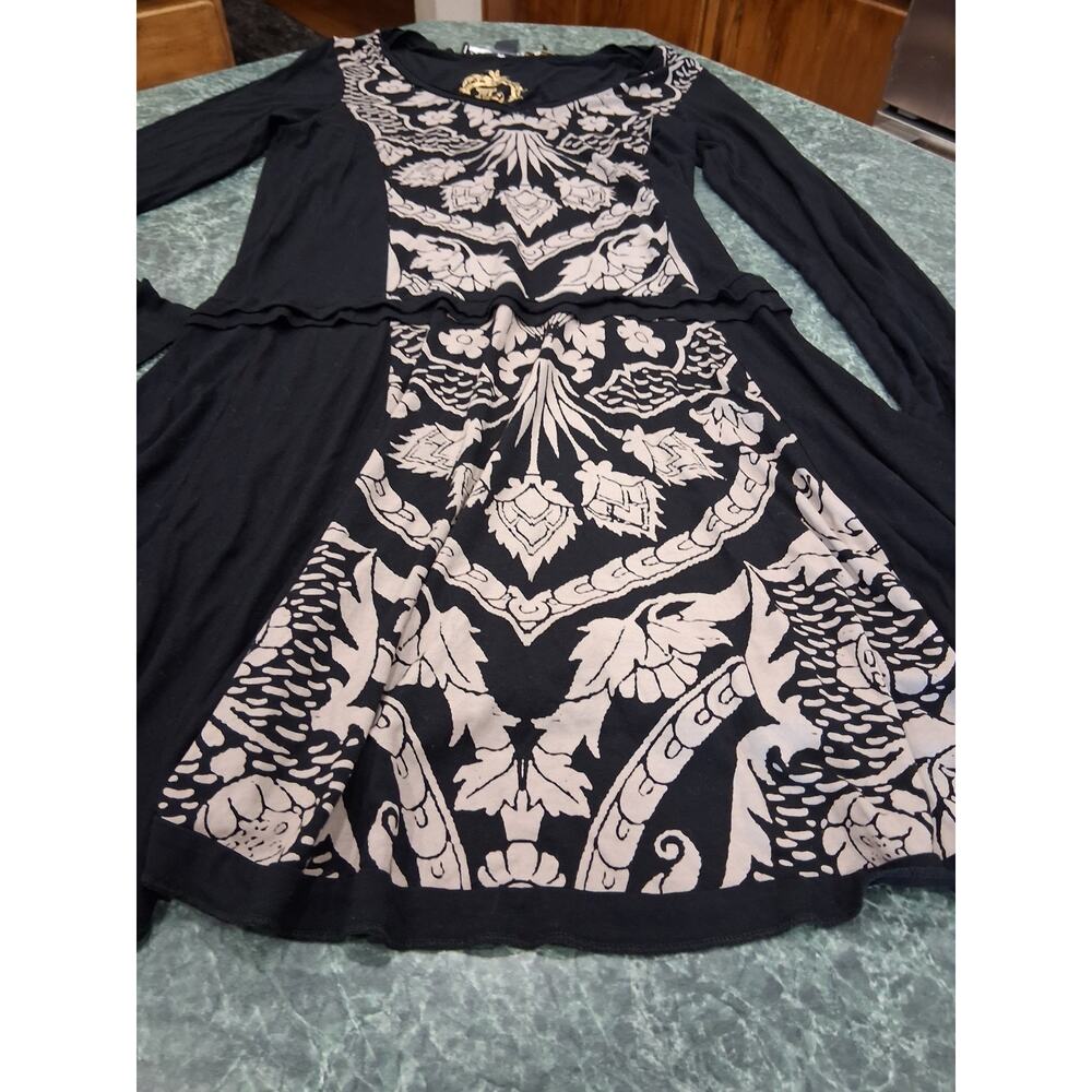 Desigual x Christian Lacroix Dress Womens Sz M Abstract Artsy Stretch Lagenlook - Picture 2 of 12